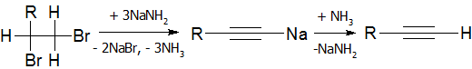 дегидрогалогенирование галогеналканов амидом натрия