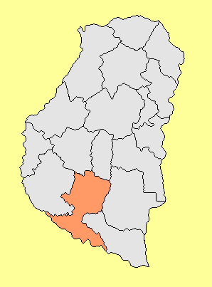 Департамент Гуалегуай на карте