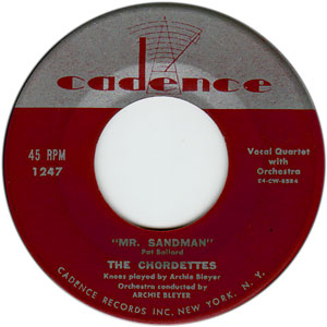 Обложка сингла The Chordettes «Mr. Sandman» (1954)