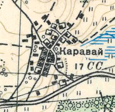 План деревни Караваево. 1938 год