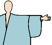Короткий рукав с широкой проймой, популярный в период Муромати и в начале периода Эдо