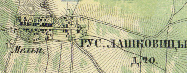 План деревни Лашковицы. 1860 год