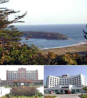 Слева направо: остров Пипхадо, отель-казино «Емпхеро», гостиница «Наджин»
