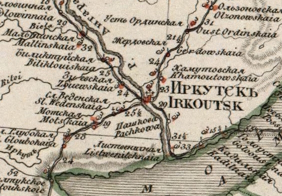 Файл:Fragment of the General map of Irkutsk province, 1826.jpg