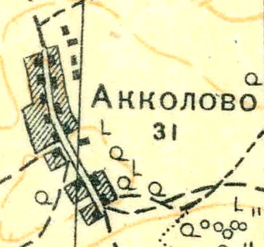 План деревни Акколово. 1931 год