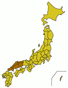 Расположение региона Тюгоку