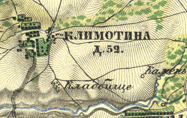 План деревни Климотино. 1860 год