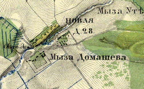 Деревня Домашово (Новая) на карте 1860 года