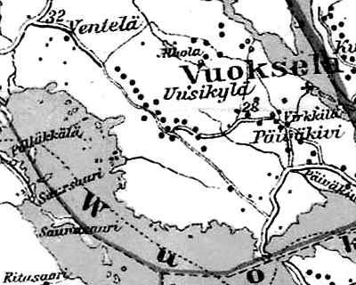 Деревня Уусикюля на финской карте 1923 года