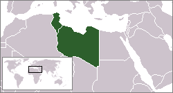 Проект Арабской Исламской Республики на карте Северной Африки