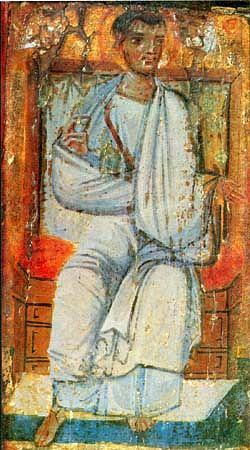 Фаддей, апостол от 70-ти, энкаустическая икона (верхняя часть левой створки триптиха с утраченным средником) X век(?), Монастырь Святой Екатерины. Синай.