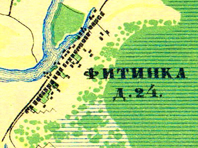 Деревня Калливере (Фитинка) на карте 1860 года