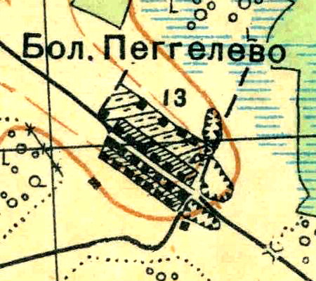 План деревни Большое Пегелево. 1931 год