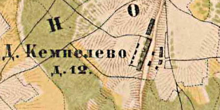 План деревни Кемпелево. 1885 год