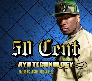 Обложка сингла 50 Cent при участии Джастина Тимберлейка «Ayo Technology» (2007)
