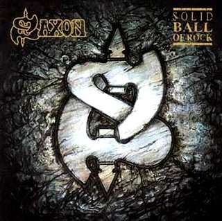 Обложка альбома Saxon «Solid Ball of Rock» (1990)