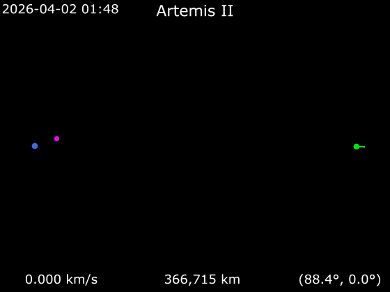 Файл:Animation of Artemis II around Earth - Frame rotating with Moon.gif