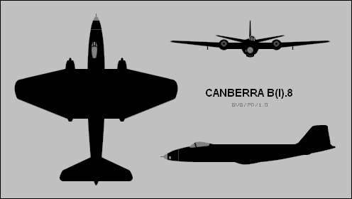 Файл:English Electric Canberra B(I)8 3-view silhouette.png