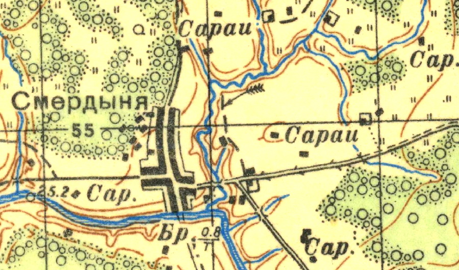План деревни Смердыня. 1937 год