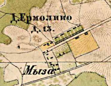 План деревни Ермолино. 1885 год