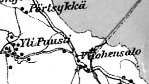 Деревня Вуохенсало на финской карте 1923 года