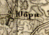 Деревня Юбры на карте 1863 г.