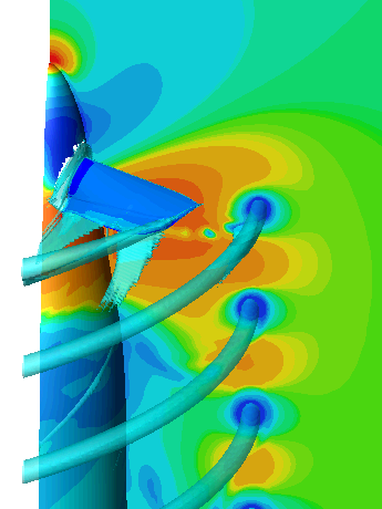 Файл:CFD simulation showing vorticity isosurfaces behind propeller.png