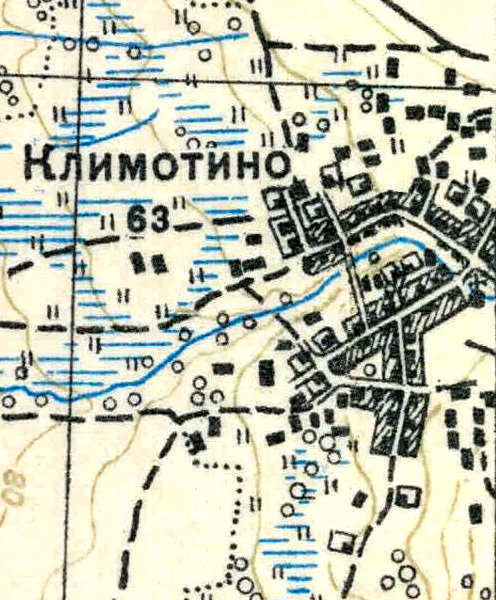 План деревни Климотино. 1938 год