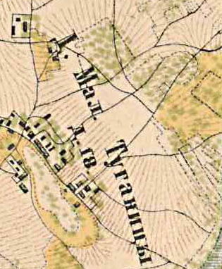 План деревни Малые Туганицы. 1885 год