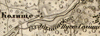 Деревня Калищи на карте 1863 г.