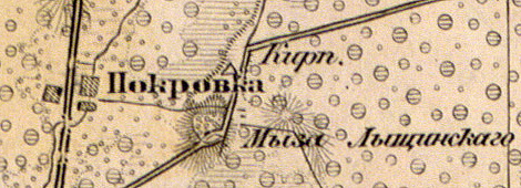 Деревня Покровка на карте 1863 г.