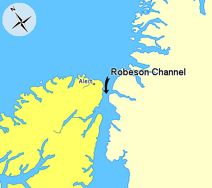 Файл:Map indicating Robeson Channel, Nunavut, Canada.png