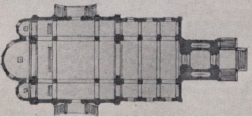 Рис. 2: Проект Мирониевской церкви Егерского полка, план, Константин Тон, 1850 год.