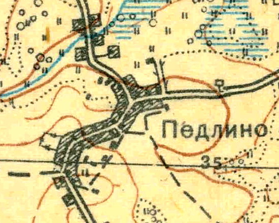 План деревни Педлино. 1931 год