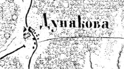 Деревня Дуняково на карте 1915 г.