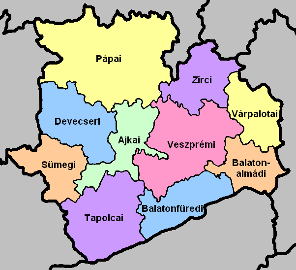 Файл:Veszprém districts.png