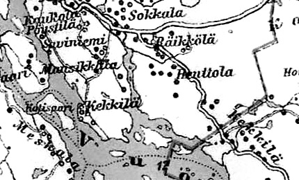 Деревня Мансиккала на финской карте 1923 года