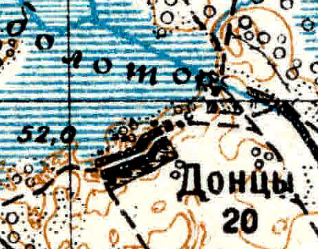 План деревни Донцо. 1934 год