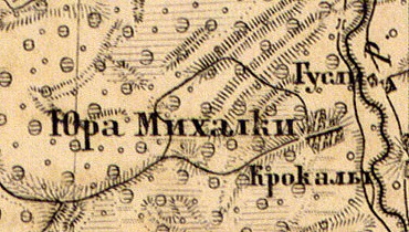 Деревня Николаевское на карте 1863 г.