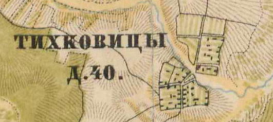 План деревни Тихковицы. 1885 год