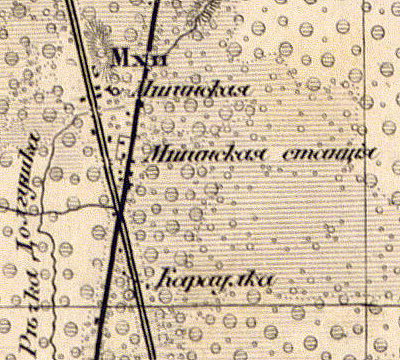 Мшинская на карте 1863 г.