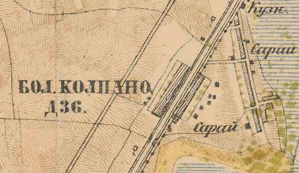 План деревни Большие Колпаны. 1885 год