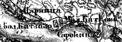 Деревня Китково на карте 1919 г.