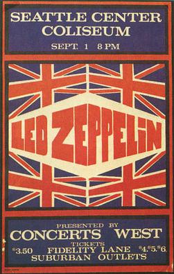Афиша концерта Led Zeppelin в Сиэтле в рамках североамериканского турне 1970 года