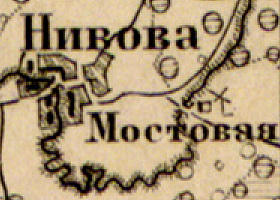 Деревня Низово на карте 1863 года.