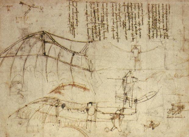 Файл:Leonardo Design for a Flying Machine, c. 1488.jpg