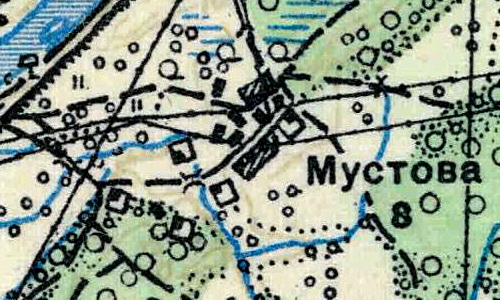 План деревни Мустово. 1938 год