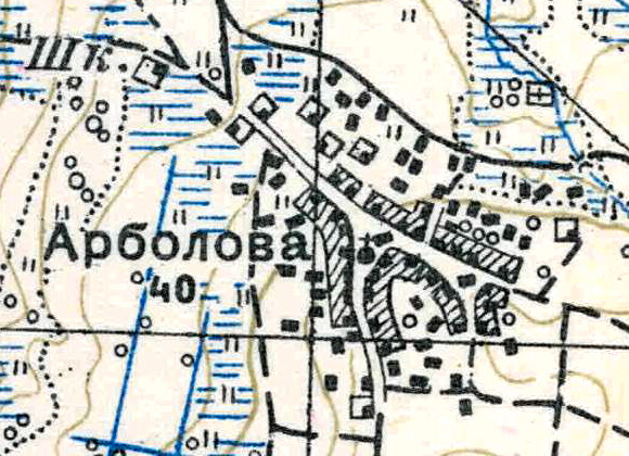 План деревни Арболово. 1938 год