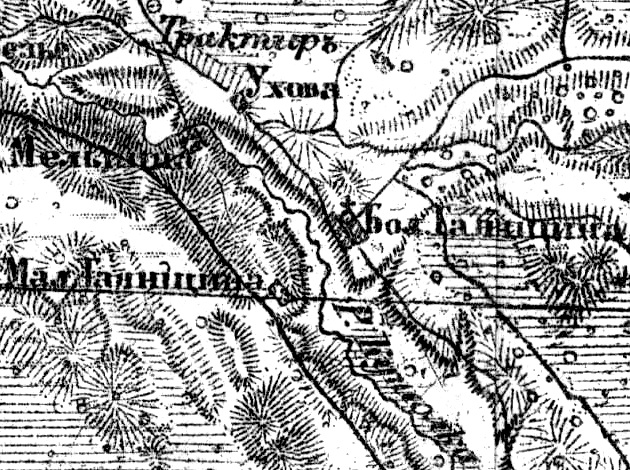 Деревня Гаянщина на карте 1919 г.