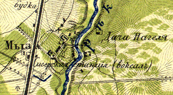 План посёлка при станции Сиверская. 1860 год